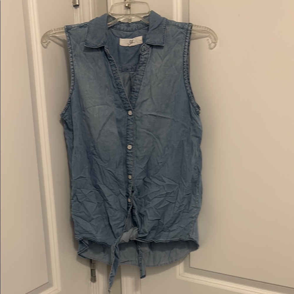 Threads 4 Thought Light Blue Sleeveless Button-Down Shirt